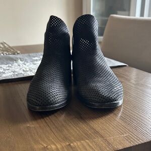 Eileen Fisher Black Perforated Ankle Boots